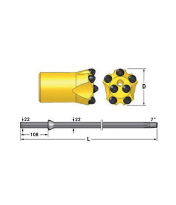 Tapered Tools Rock Button Bit For Hard Rock Drilling