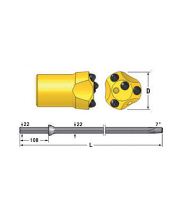 Performance Rock Drilling Tools Drill Bit Tapered Button Bit For Mine Drilling Rig
